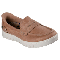 Skechers Women's Slip-ins Wide Bobs Arch Comfort Slip-Ins Loafer Shoes Front_Three_Fourths_Angled_Right