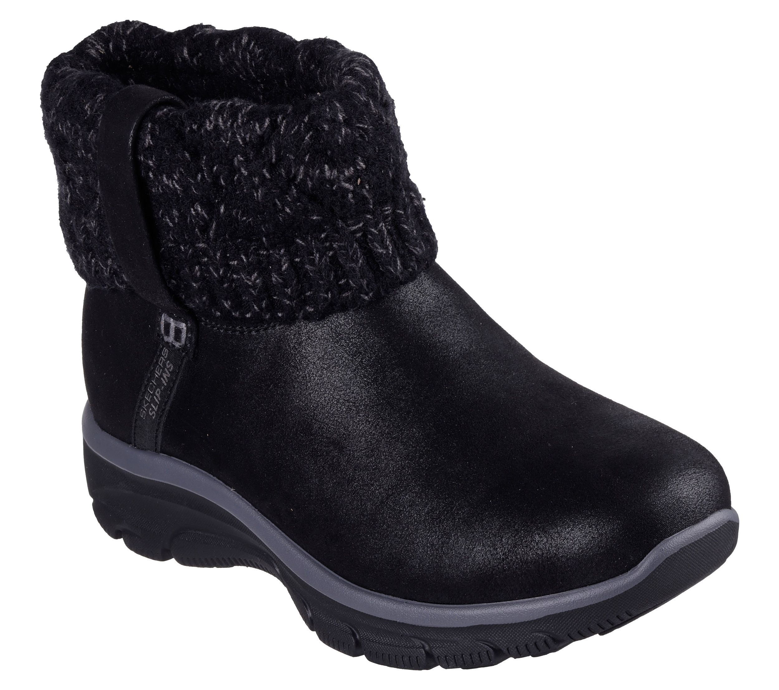 Bottes à enfiler rabattables en tricot à coupe décontractée pour femmes, Slip-ins, Easy Go, Skechers