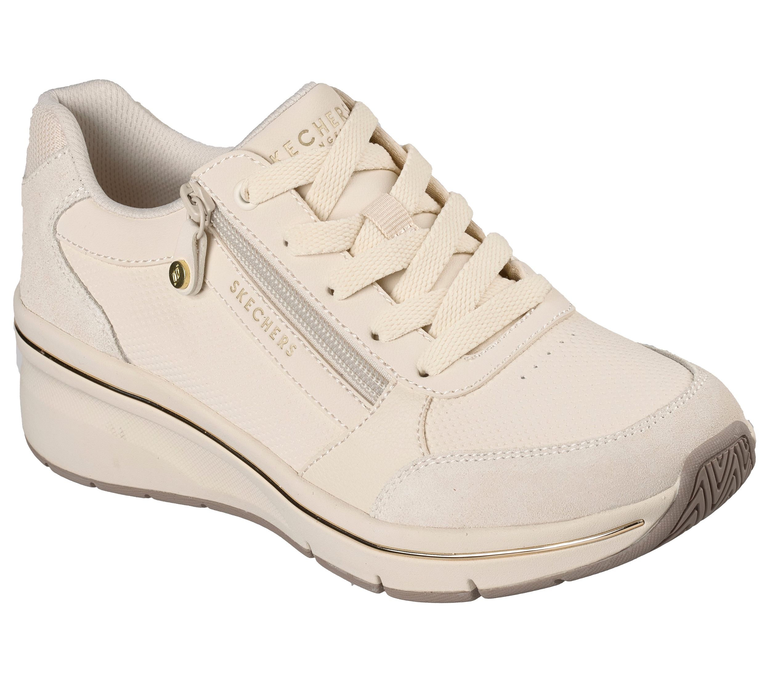 Skechers Women's Billion Flex Duraleather Suede Lace Up Sneakers