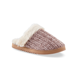 Denver Hayes Women's Fur Collar Cable Knit Slippers