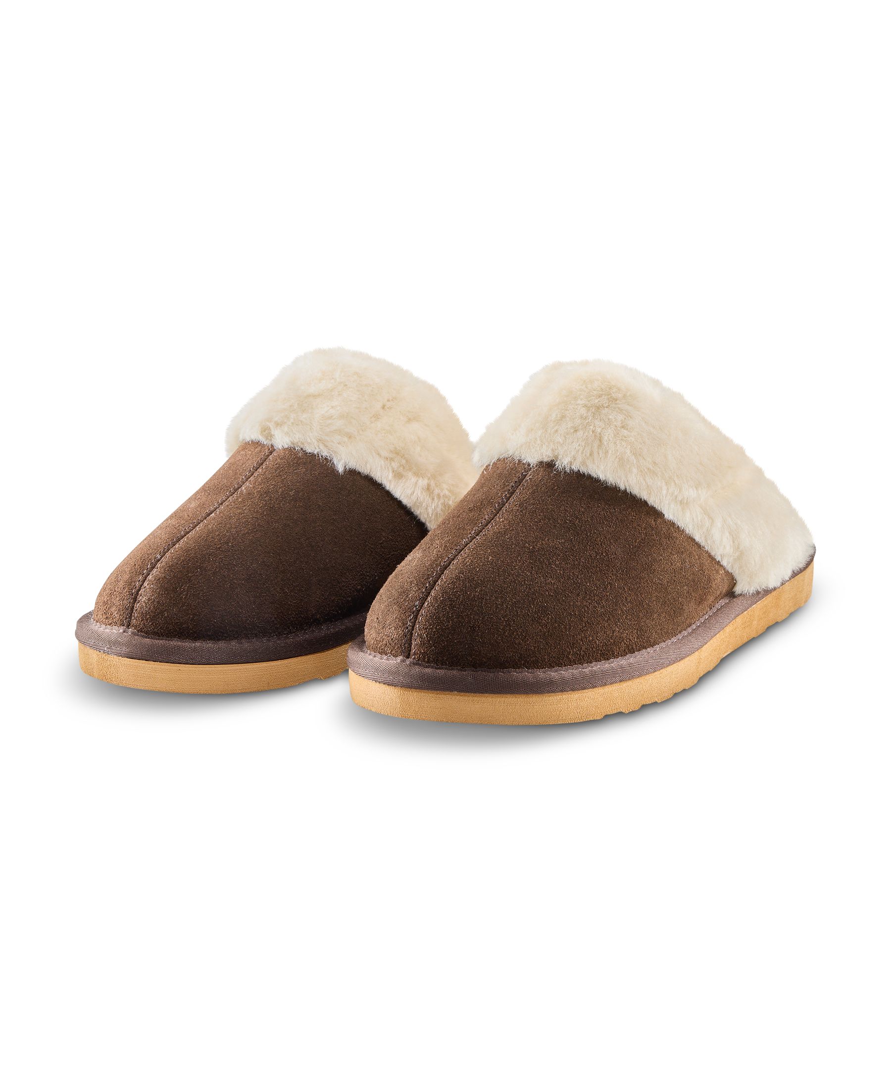 WindRiver Women's Suede Fur Collar Scuffs