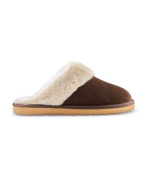 Pantoufles style mule en suède avec col en fourrure pour femmes, WindRiver