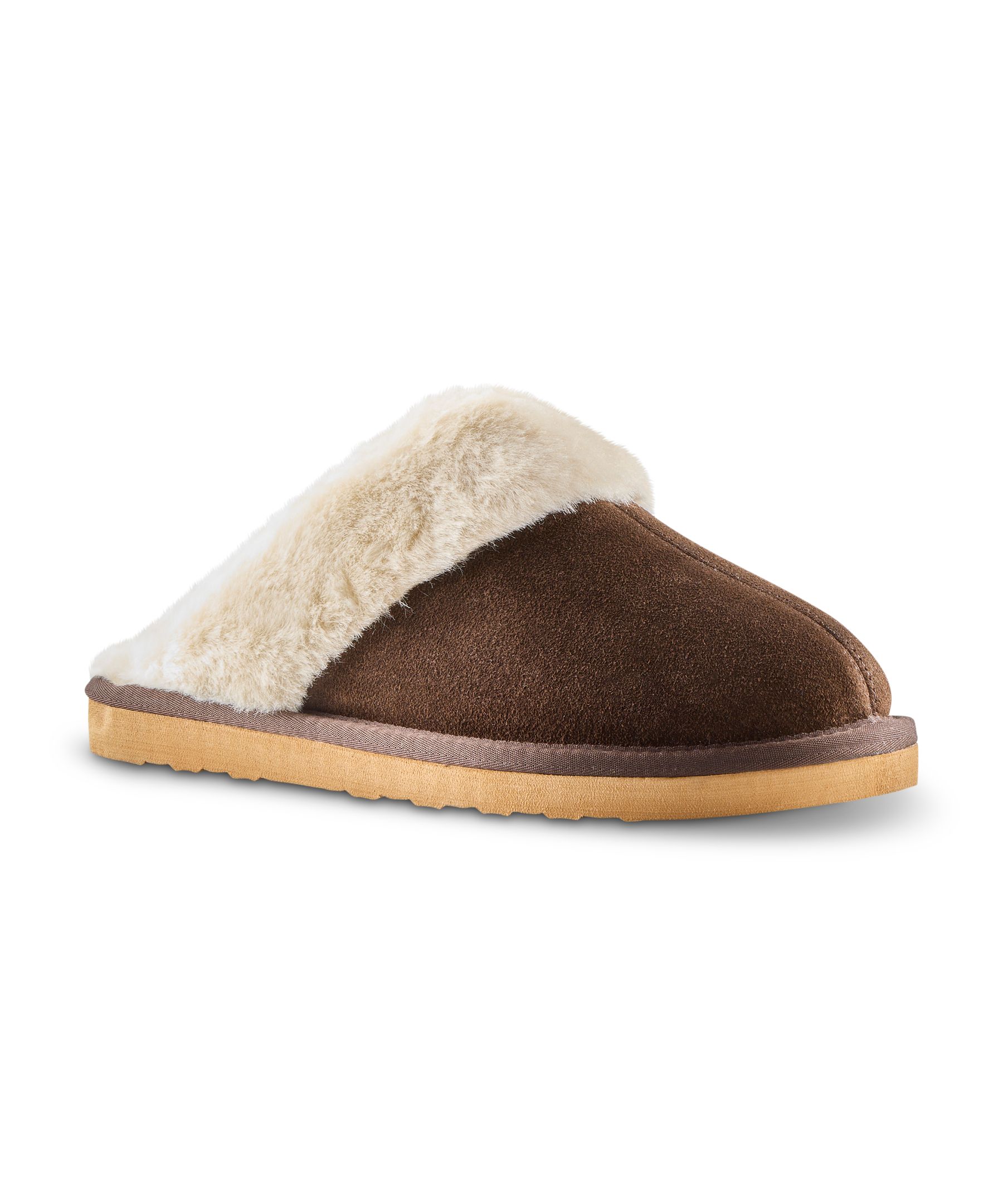 WindRiver Women's Suede Fur Collar Scuffs