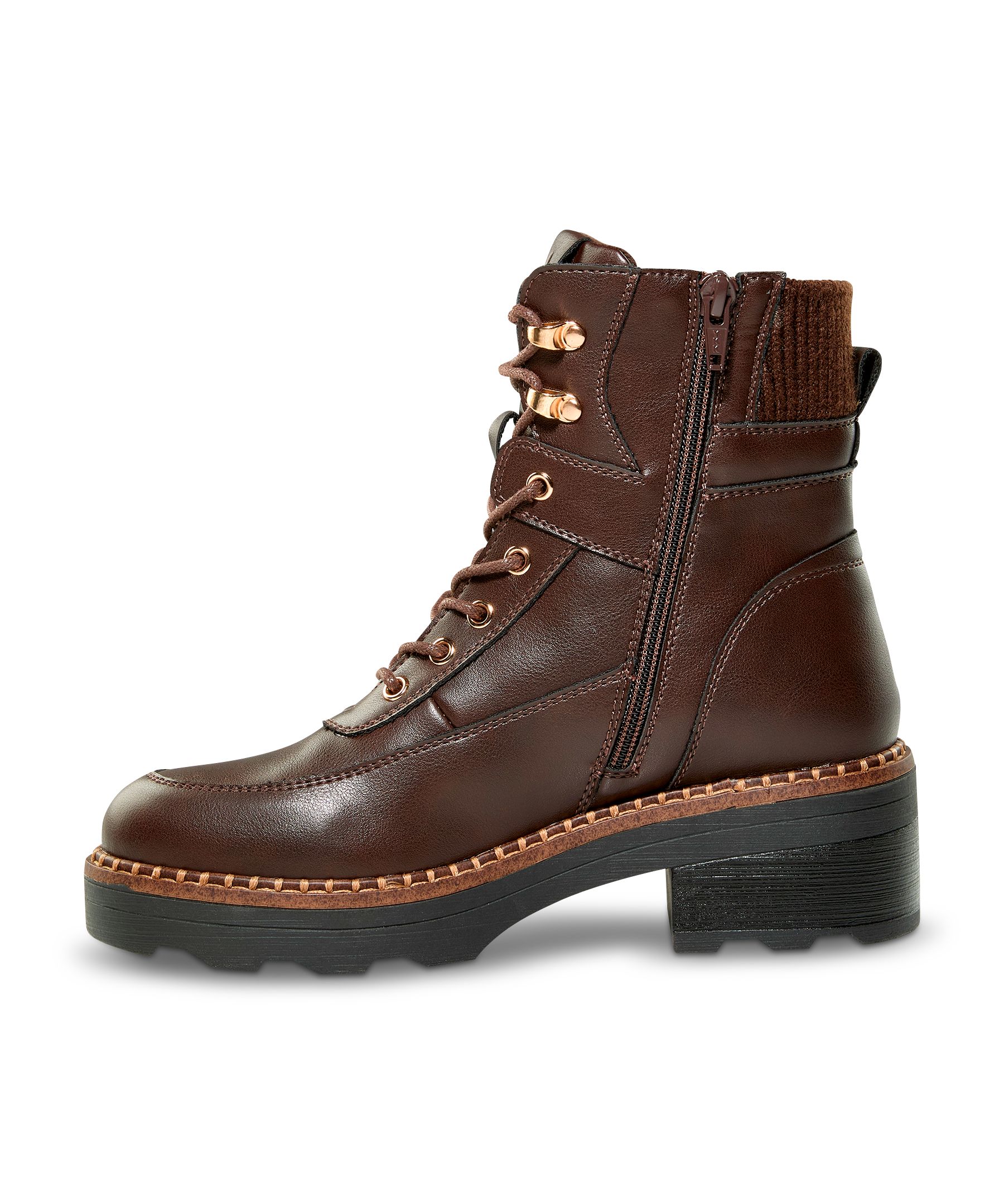 Denver Hayes Women's Sable Lace-Up Zippered Boots
