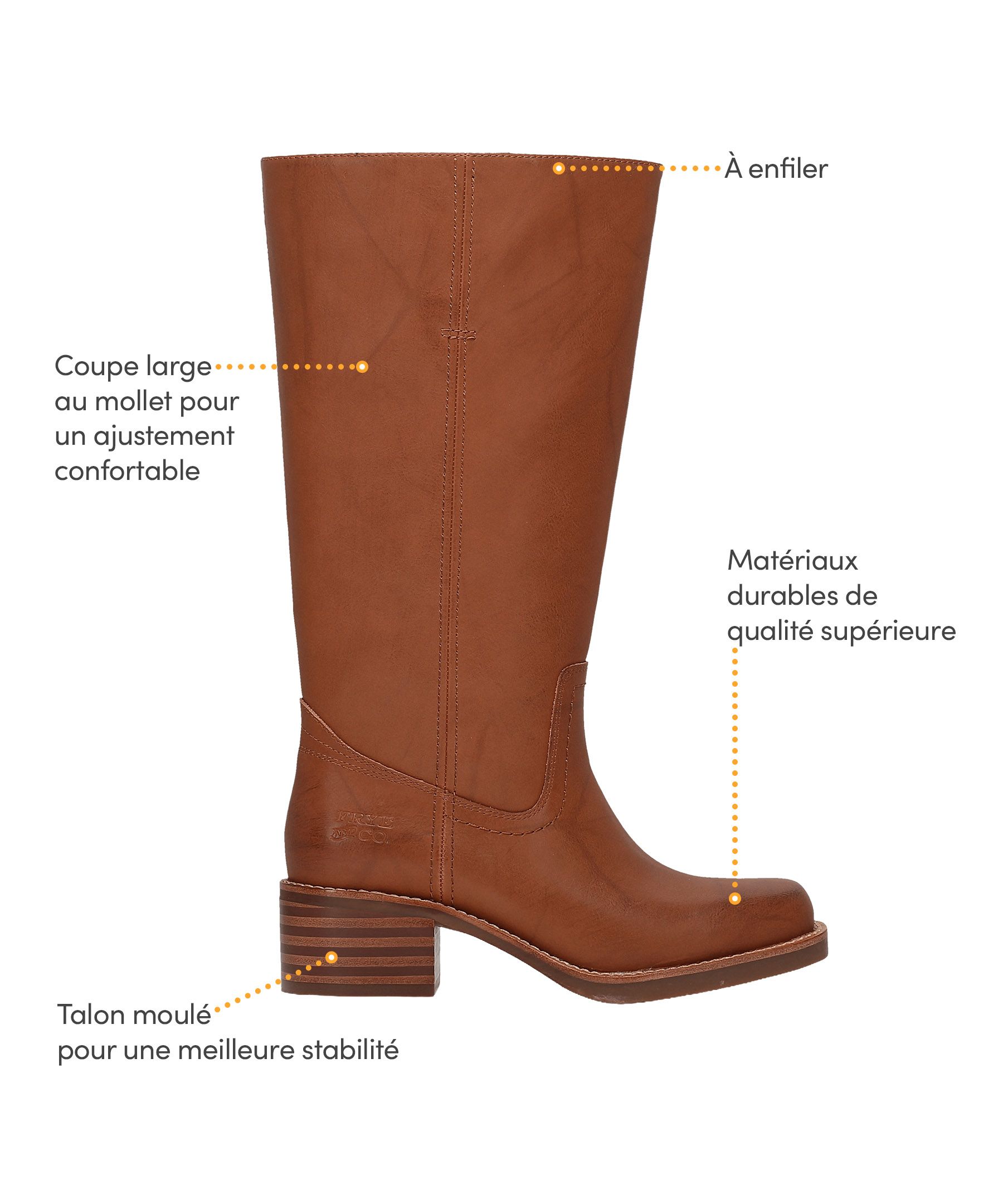 Bottes mi-mollet de 14&nbsp;po de hauteur pour femmes, Miranda, Frye and Co - Large