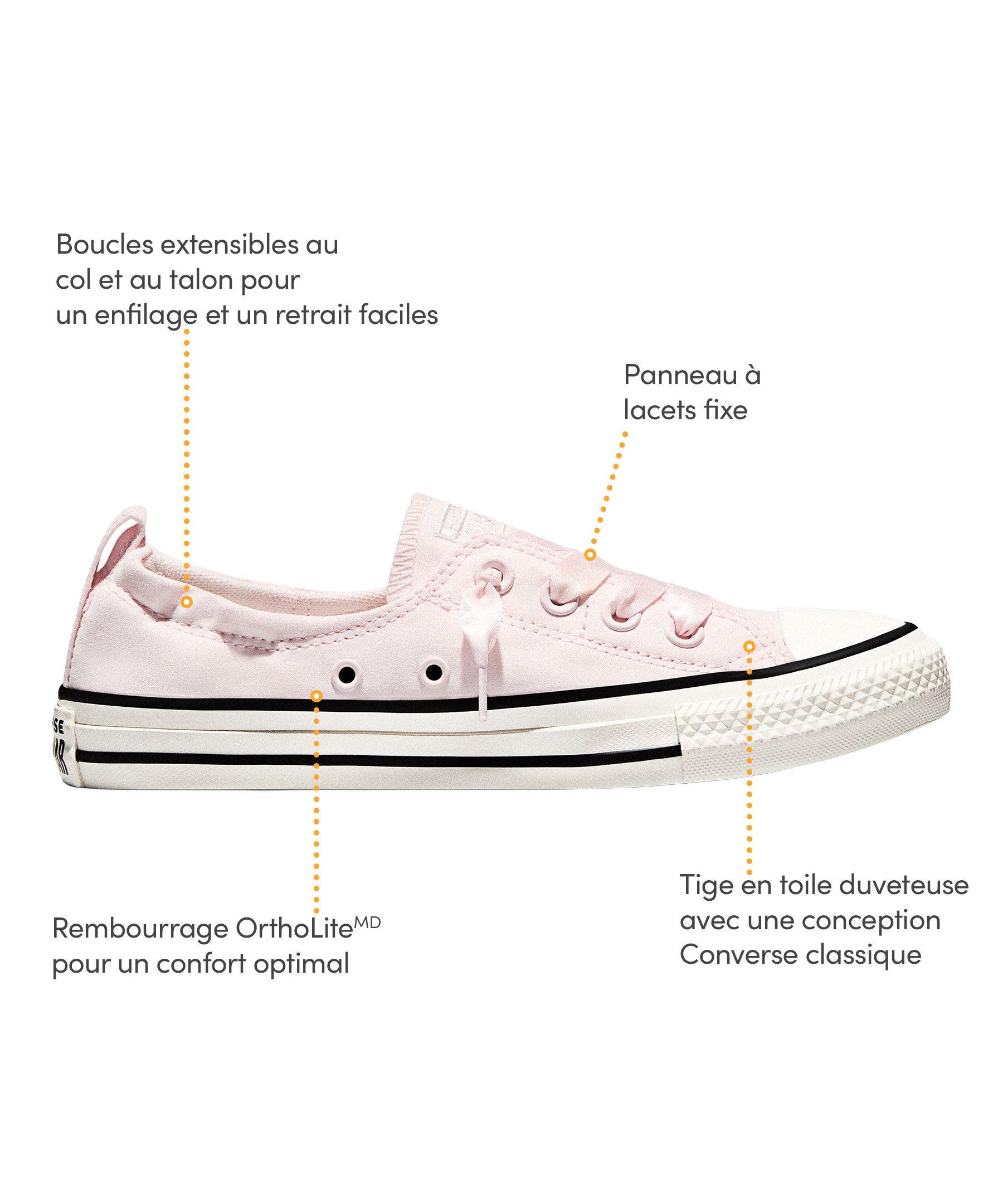 Chaussures de sport peau de pêche à enfiler pour femmes, Shoreline Peached Pretty, Converse