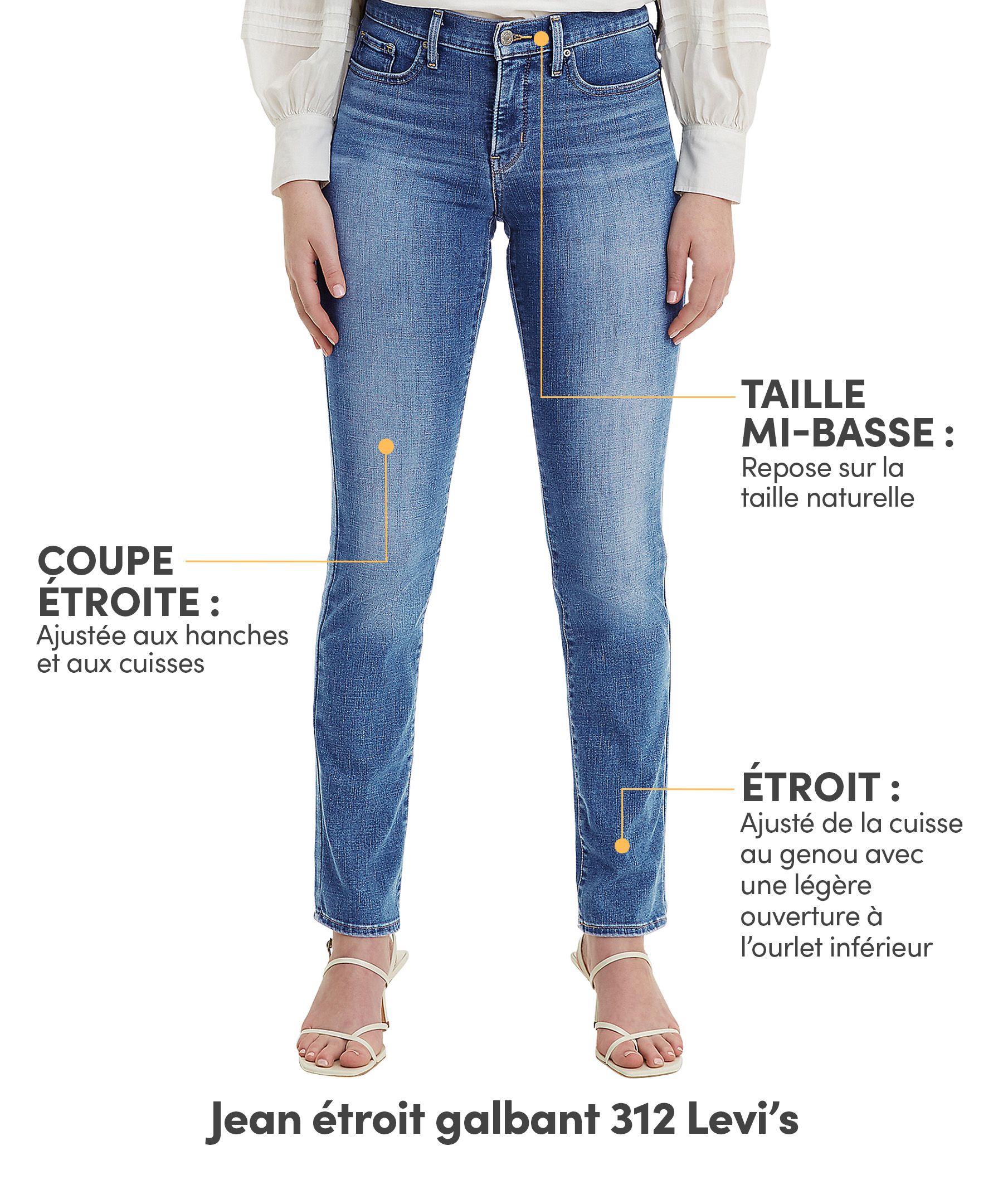 Jean étroit galbant pour femmes, 312