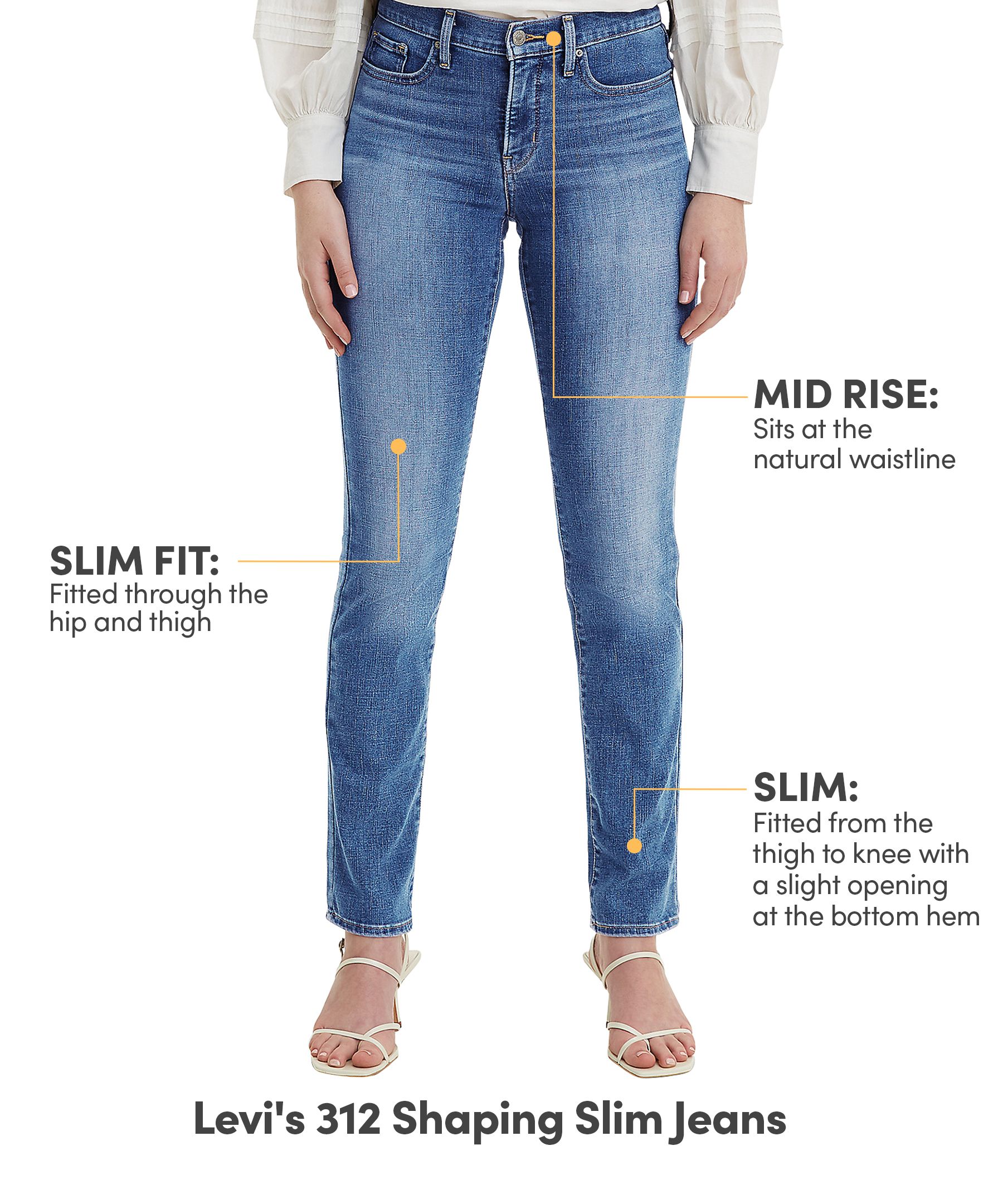 Levi's Women's 312 Shaping  Mid Rise Slim Jeans