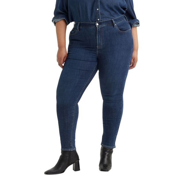 Levi's Women's 721 High Rise Skinny Jeans - Blue Story - Plus Size Front_Flat