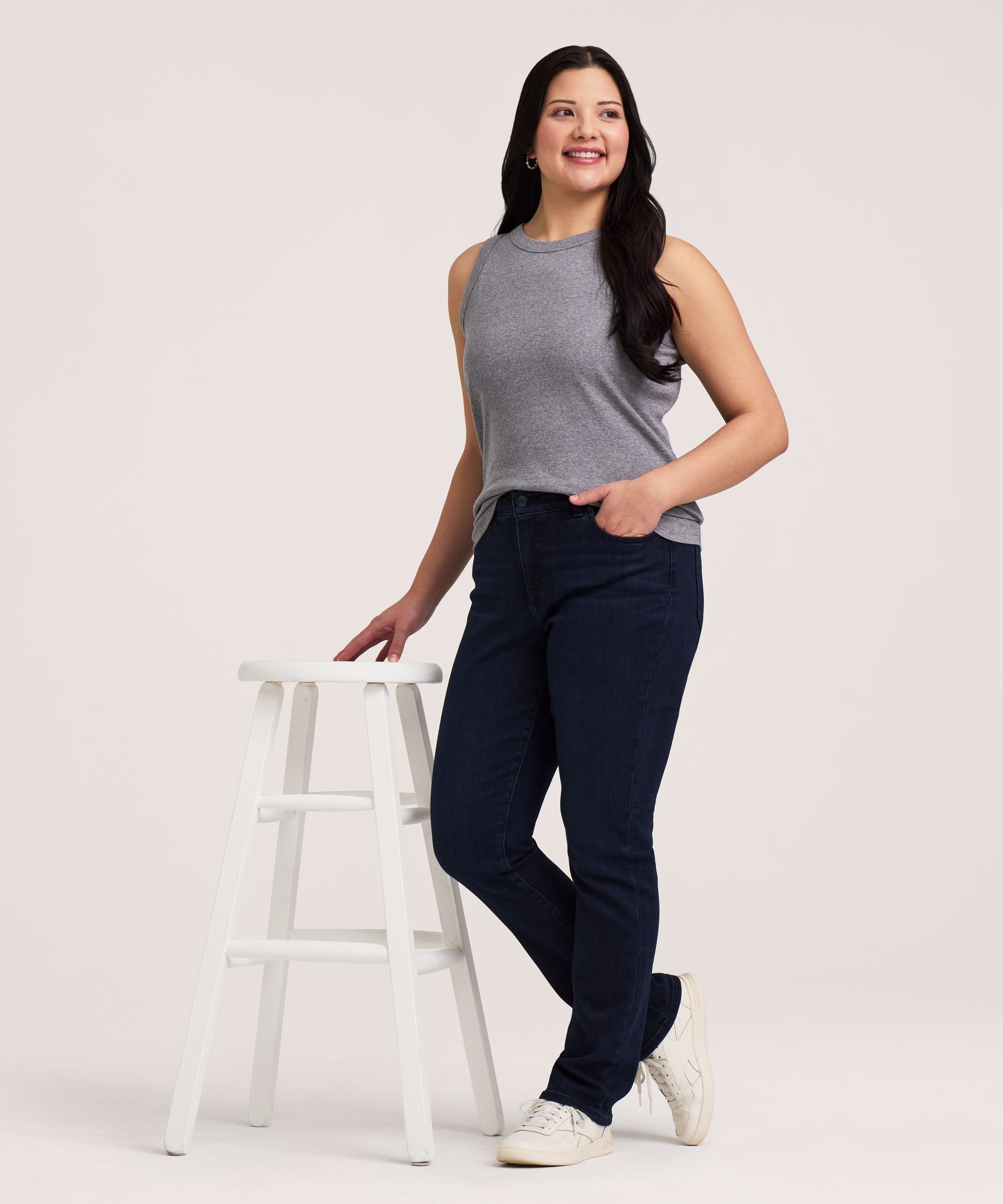 Jean Denver Hayes à jambe droite épousant les courbes pour femmes