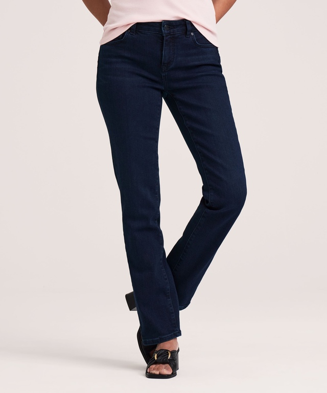 Denver Hayes Women's Curvy Fit Mid Rise Straight Jeans