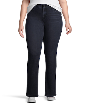 Denver Hayes Women's Curvy Fit Mid Rise Straight Jeans