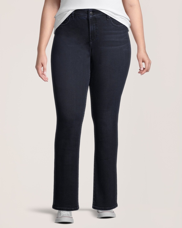 Denver Hayes Women's Curvy Fit Mid Rise Straight Jeans