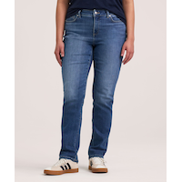 Denver Hayes Women's Curvy Fit Mid Rise Straight Jeans Front_Flat