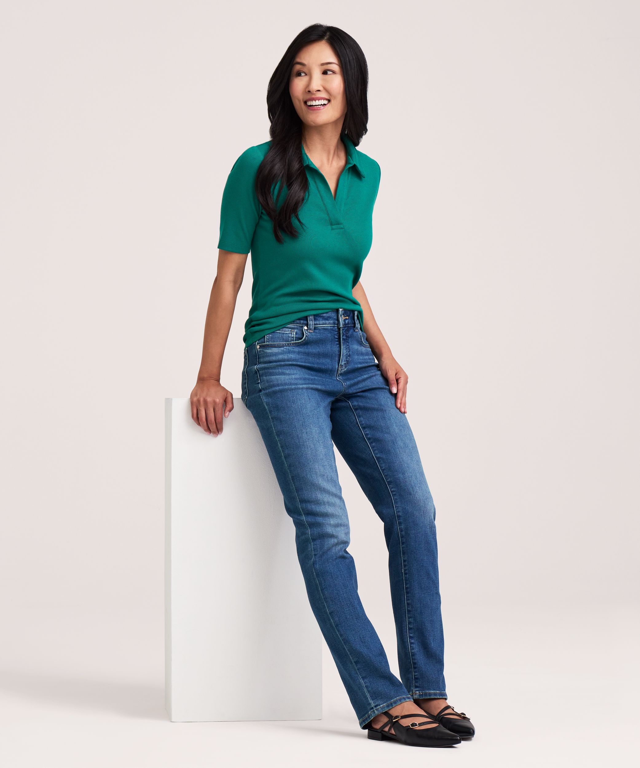 Jean Denver Hayes à jambe droite épousant les courbes pour femmes