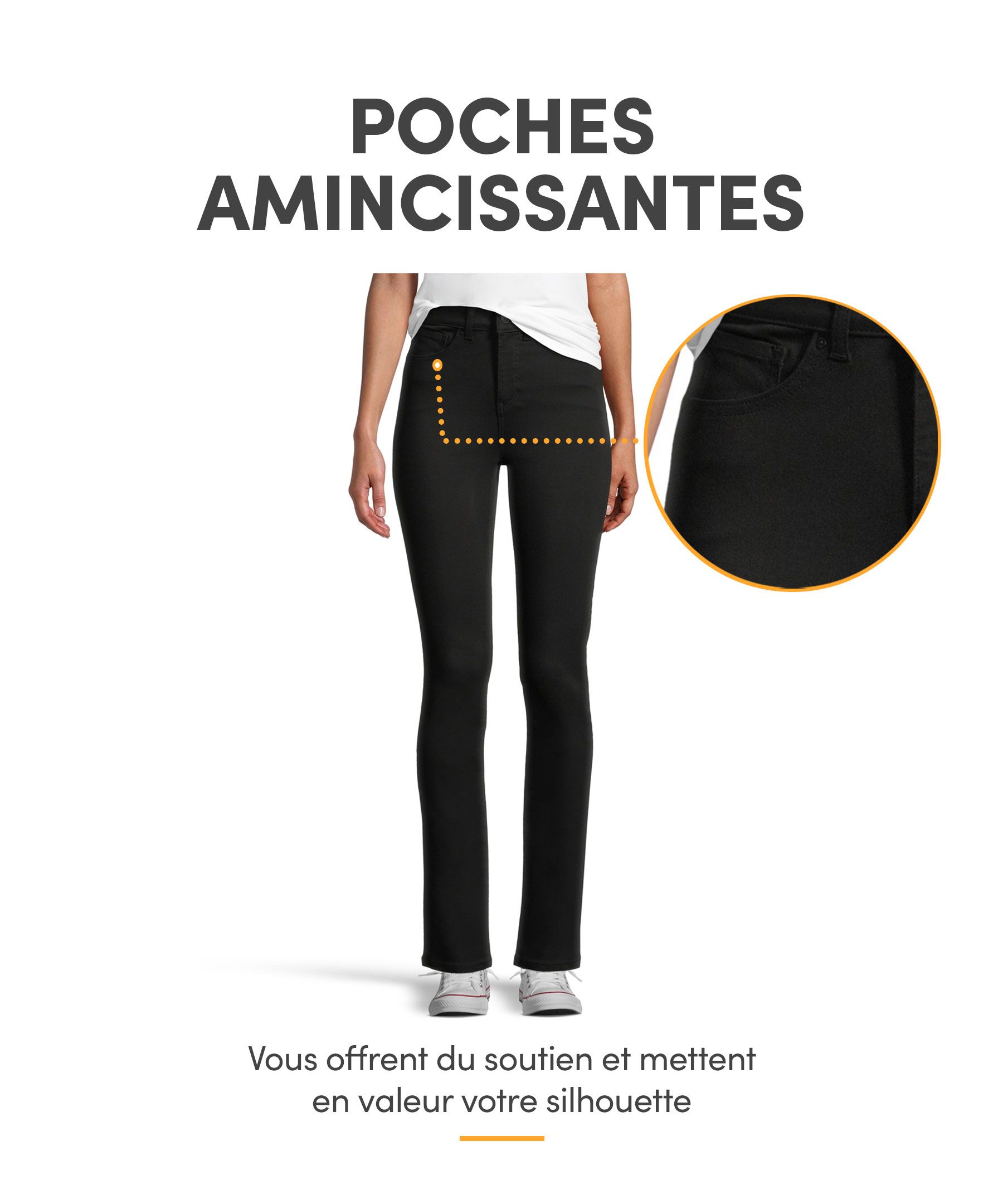 Jean Denver Hayes de coupe étroite à jambe droite et à taille haute pour femmes