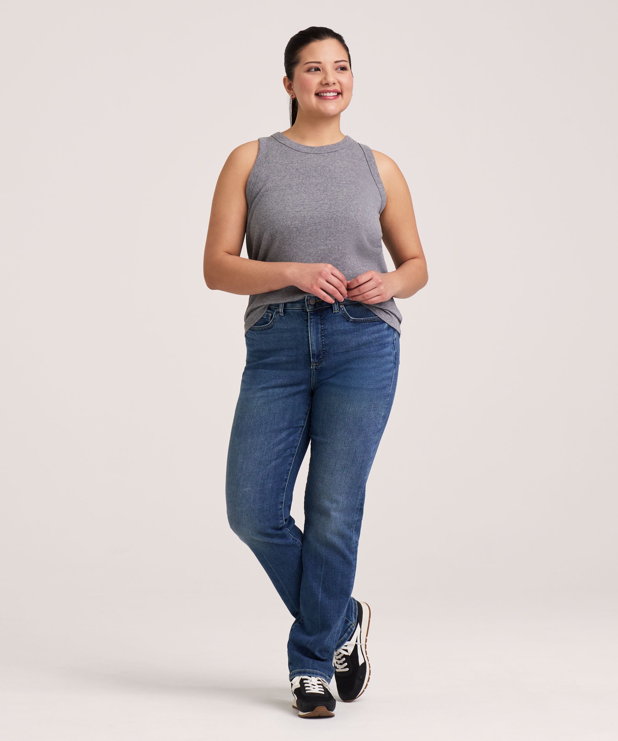 Denver Hayes Women's  Slim Fit High Rise Straight Jeans