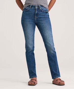 Jean Denver Hayes de coupe étroite à jambe droite et à taille haute pour femmes