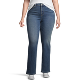 Jean Denver Hayes de coupe étroite à jambe droite et à taille haute pour femmes Front_Flat