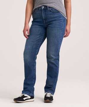 Jean Denver Hayes de coupe étroite à jambe droite et à taille haute pour femmes