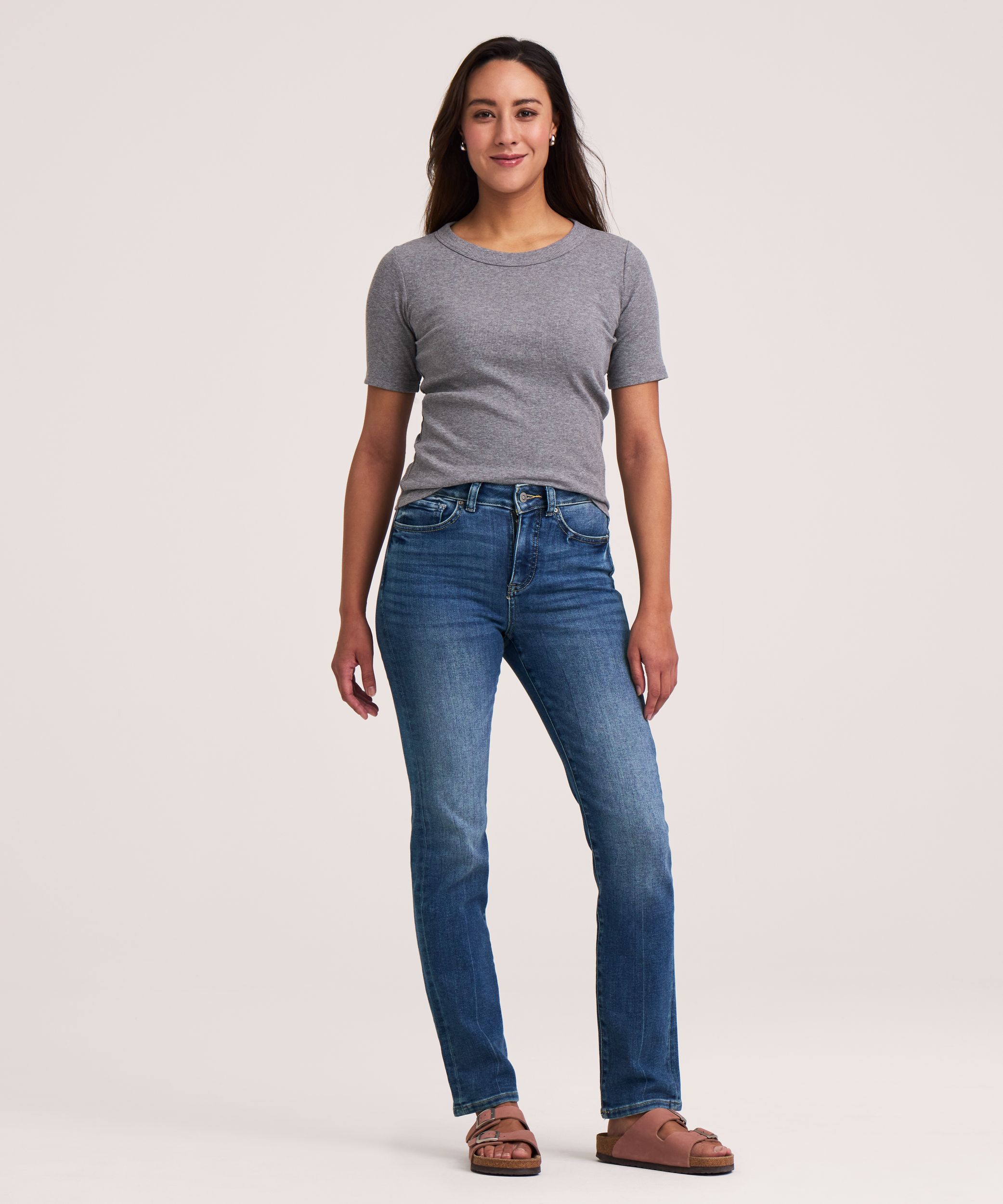 Denver Hayes Women's  Slim Fit High Rise Straight Jeans