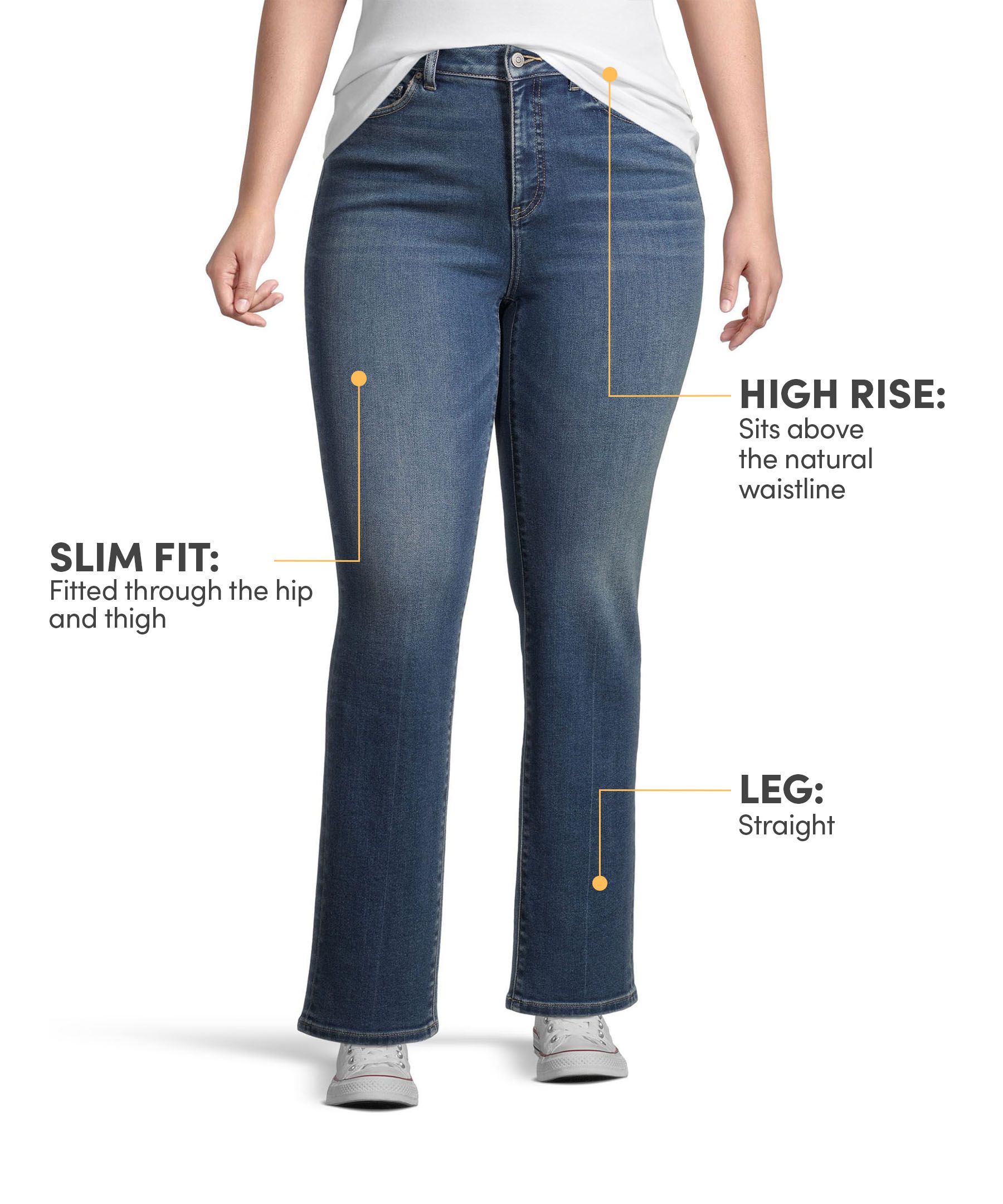 Denver Hayes Women's  Slim Fit High Rise Straight Jeans