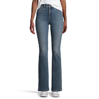 Jean étroit semi-évasé Denver Hayes à taille haute pour femmes Front_Flat