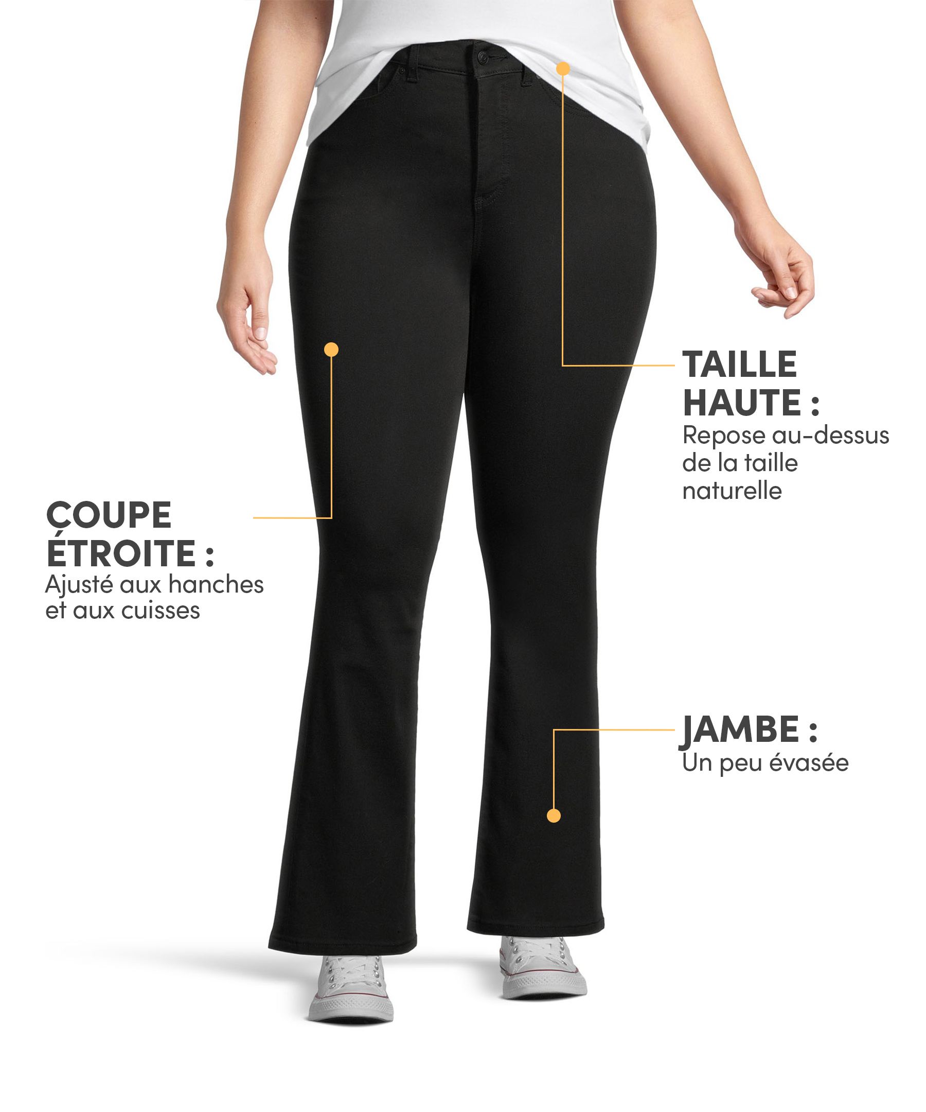 Jean semi-évasé Denver Hayes à taille haute pour femmes