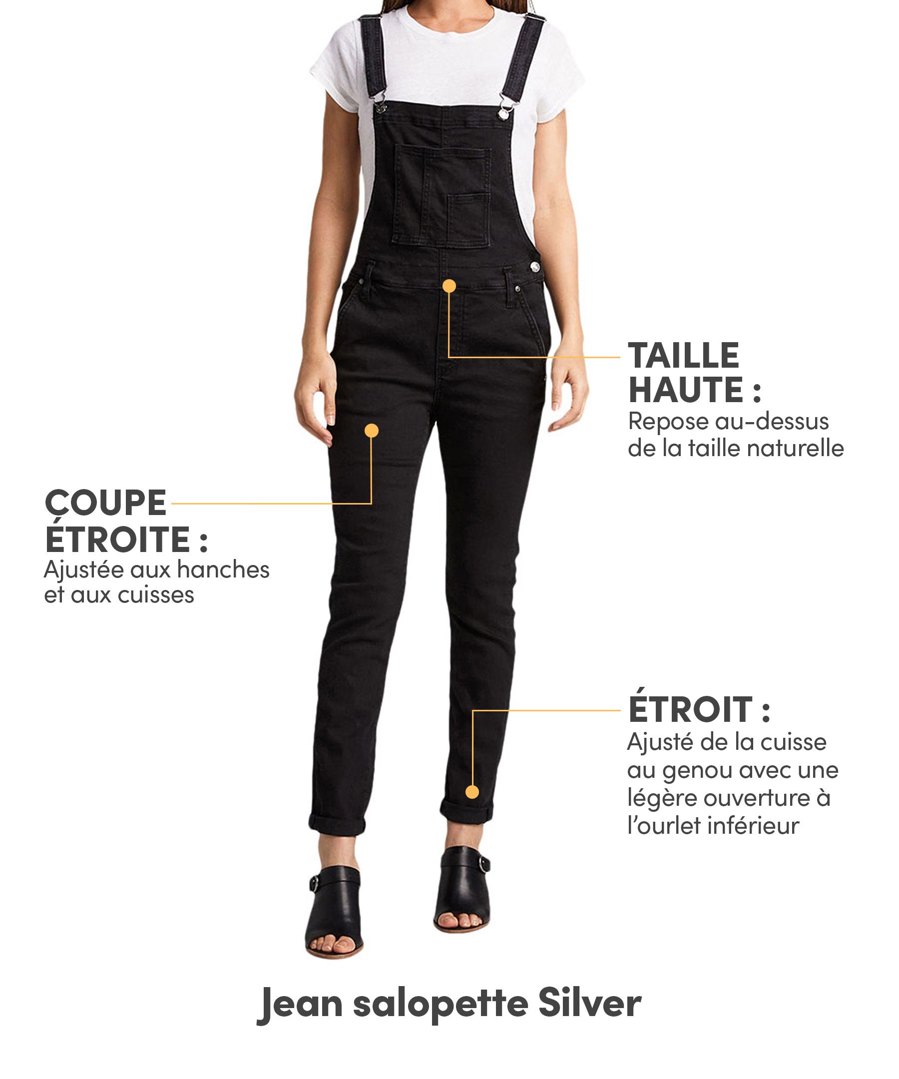 Jean salopette Silver pour femmes