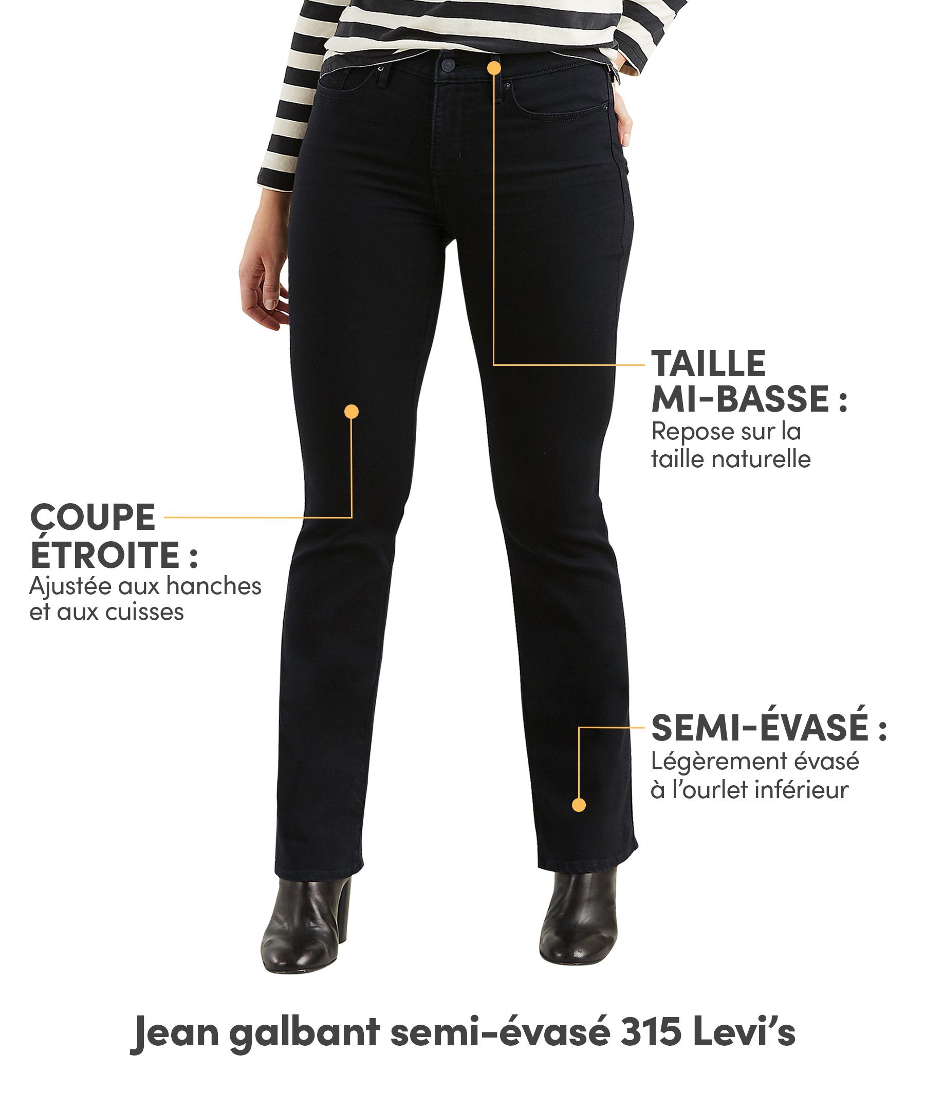 Jean galbant semi-évasé de Levi's pour femmes, 315