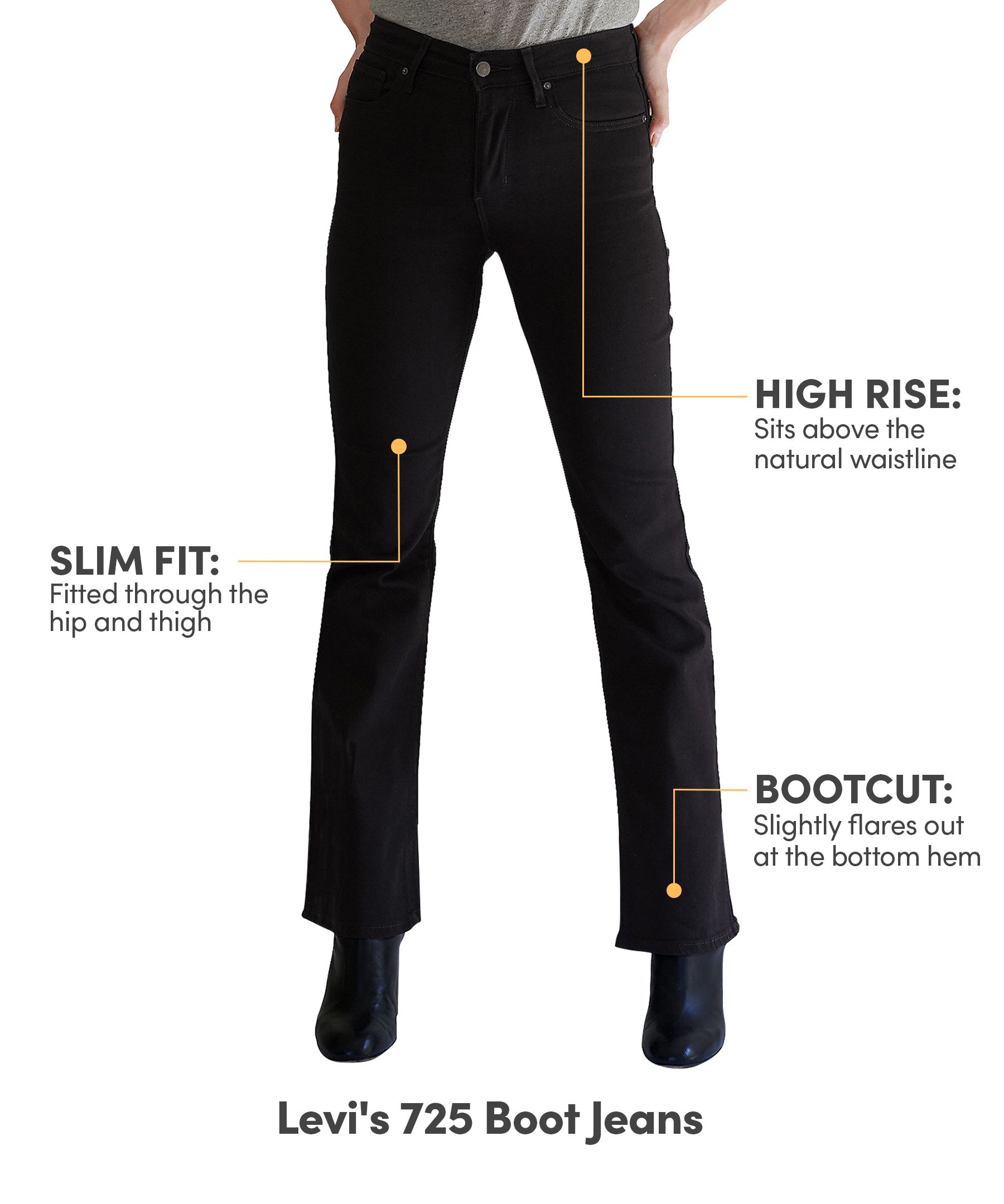 Levi's Women's 725 High Rise Bootcut Jeans - Black