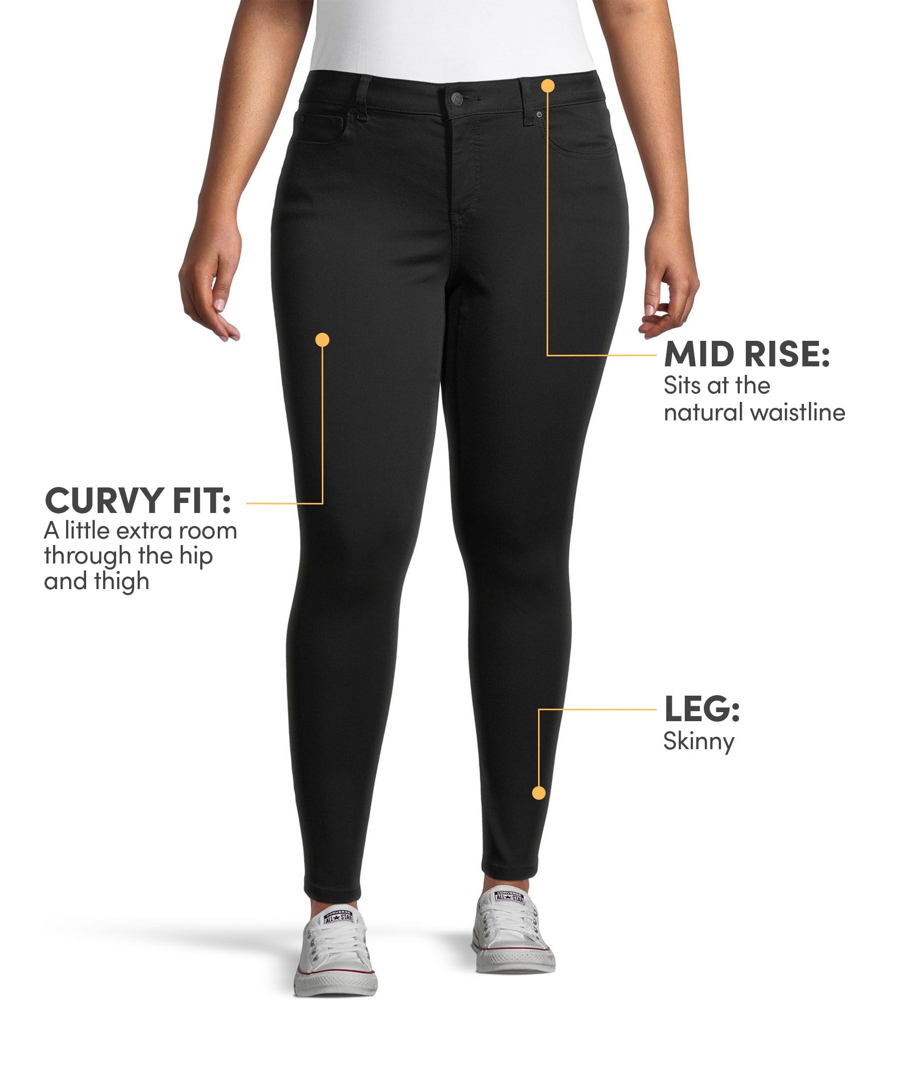 Denver Hayes Women's Curvy Fit Mid Rise Skinny Jeans