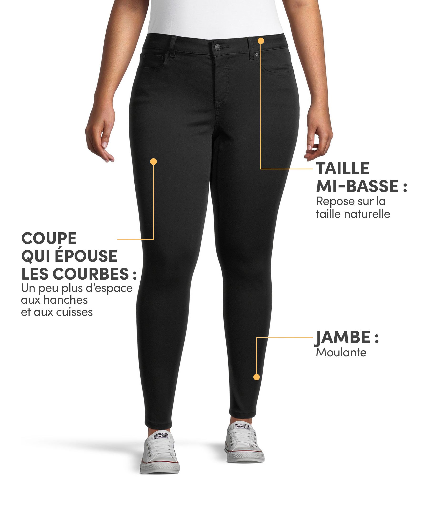 Jean moulant Denver Hayes épousant les courbes et à taille mi-basse pour femmes