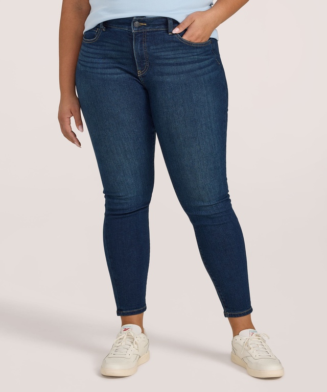 Denver Hayes Women's Curvy Fit Mid Rise Skinny Jeans