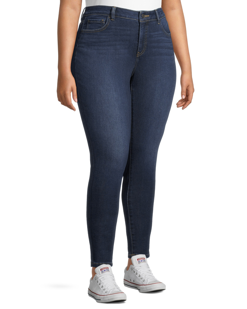 Denver Hayes Women's Curvy Fit Mid Rise Skinny Jeans - Dark Wash