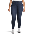 Women's Plus Size Mid-Rise Jeggings. (6 Pack) • Faux front button closure • Mid  rise • 5 Pockets • Faded color accents • Skinny leg • Super soft, stretchy  • Pull up
