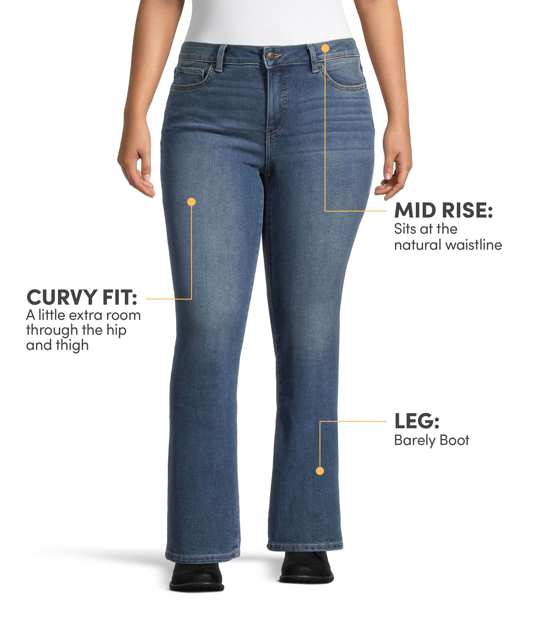 Denver Hayes Women's Curvy Fit Mid Rise Bootcut Jeans