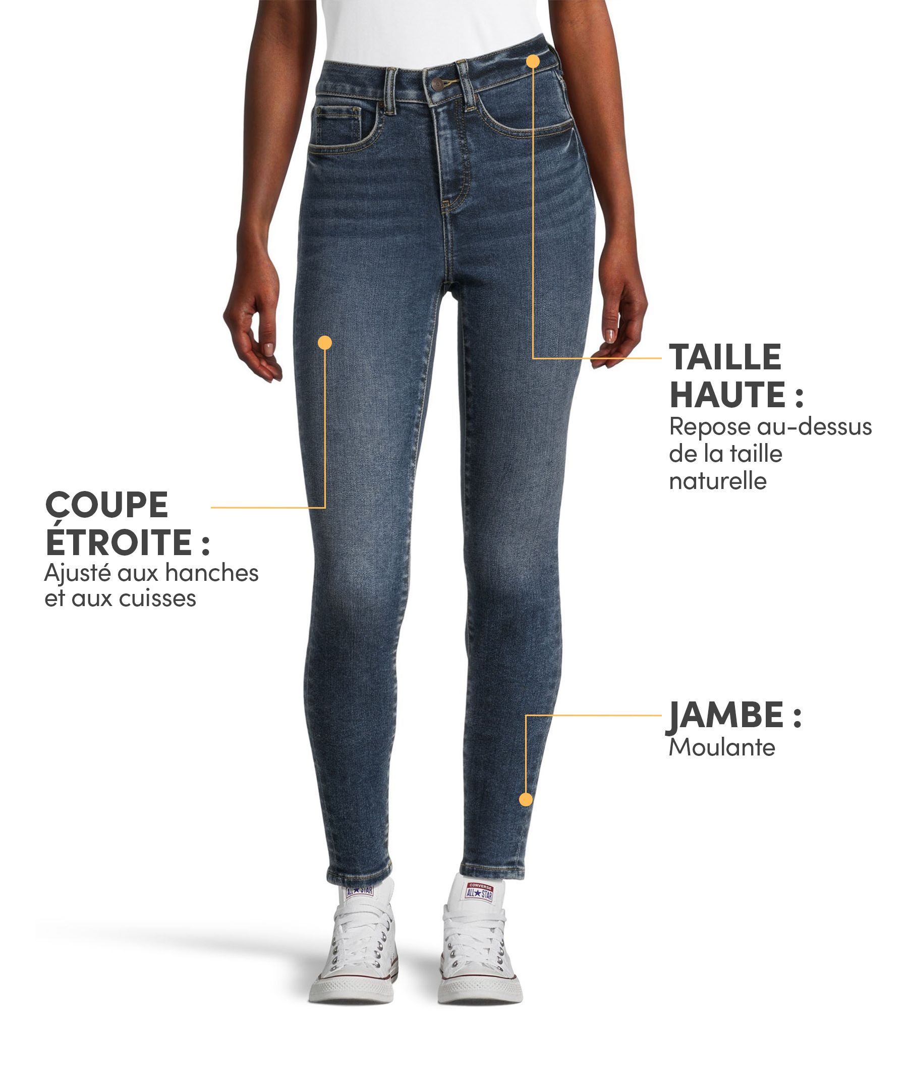 Jean moulant Denver Hayes à taille haute pour femmes