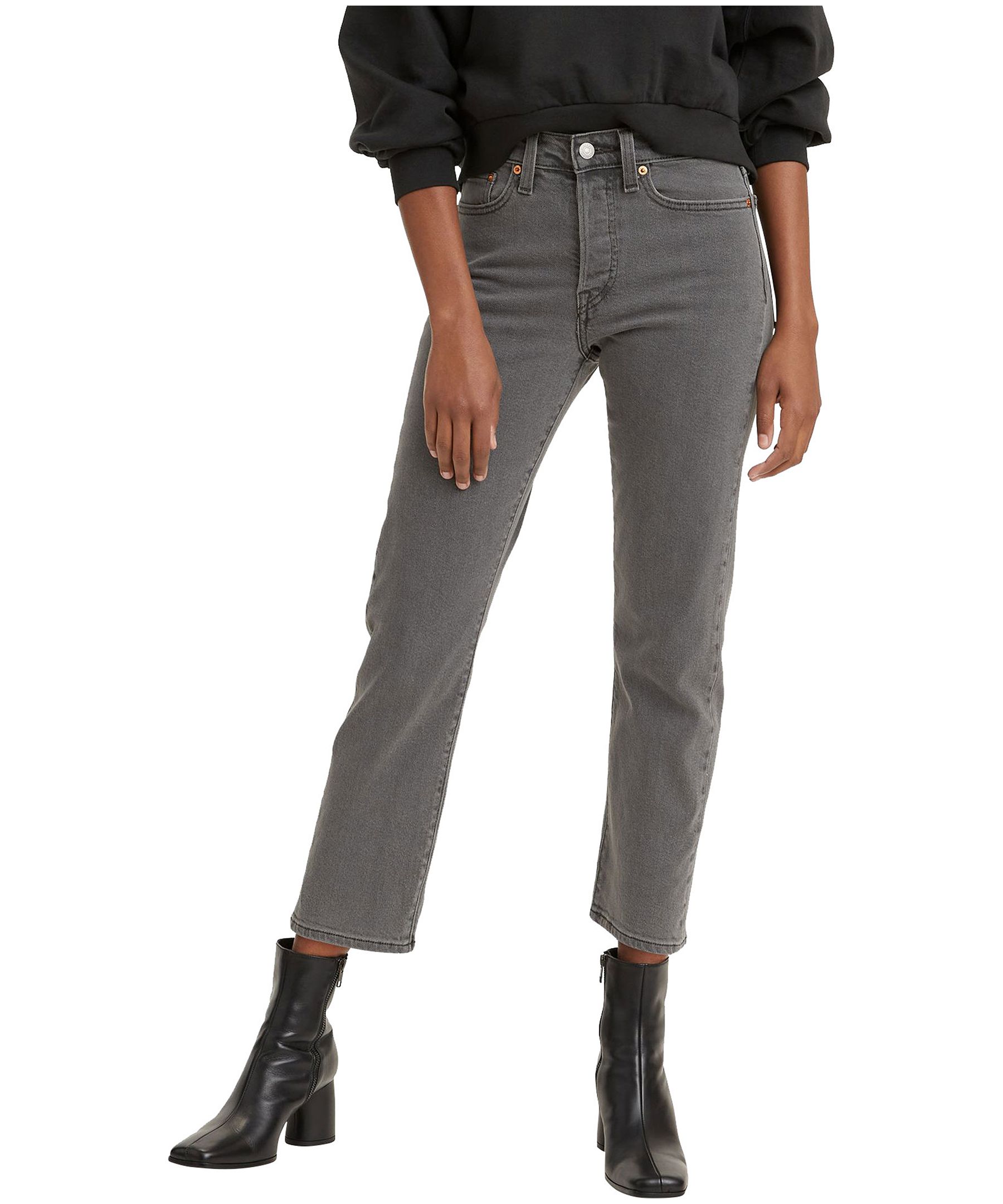 Levi's Jean court à jambe droite et à taille haute pour femmes, Wedgie, Cosmic Comet, noir