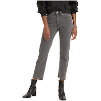 Levi's Jean court à jambe droite et à taille haute pour femmes, Wedgie, Cosmic Comet, noir Front_Flat