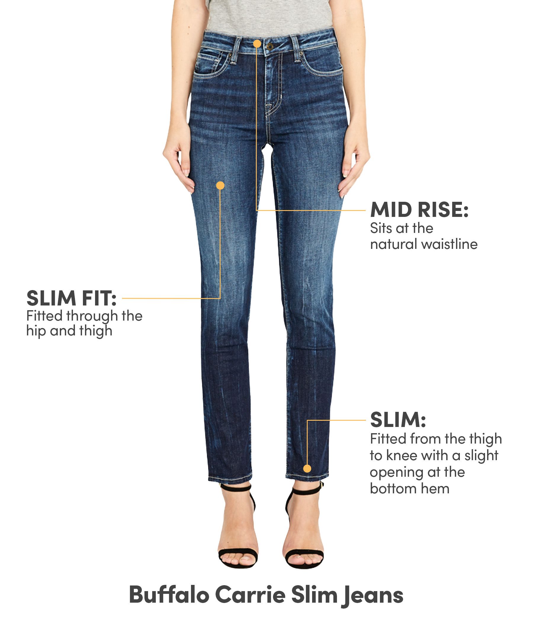 Buffalo Women's Carrie Mid Rise Slim Jeans