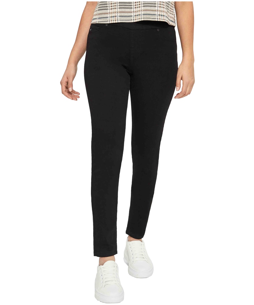 Women's Pull-On Solid Black Ponte Straight Leg Pants : : Clothing,  Shoes & Accessories