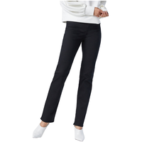 Mavi Women's Veronica Tribeca Super High Rise Straight Leg Jeans Black Front_Flat
