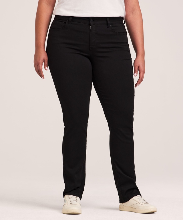 Denver Hayes Women's Curvy Fit Mid Rise Straight Leg Jeans