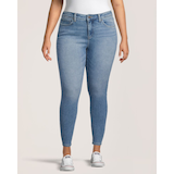 Jean moulant épousant les courbes à taille mi-basse et de longueur cheville pour femmes, Denver Hayes Front_Flat