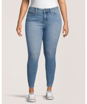 Denver Hayes Women's Curvy Fit Mid Rise Skinny Ankle Jeans