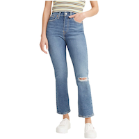 Levi's Women's Wedgie High Rise Straight Leg Jeans - Light Indigo Front_Flat