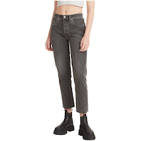Levi's Women's 501 High Rise Cropped Jeans - Black Front_Three_Fourths_Angled_Left