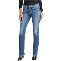 Jean semi-évasé étroit et à taille mi-basse, Suki, Silver Jeans Front_Three_Fourths_Angled_Left