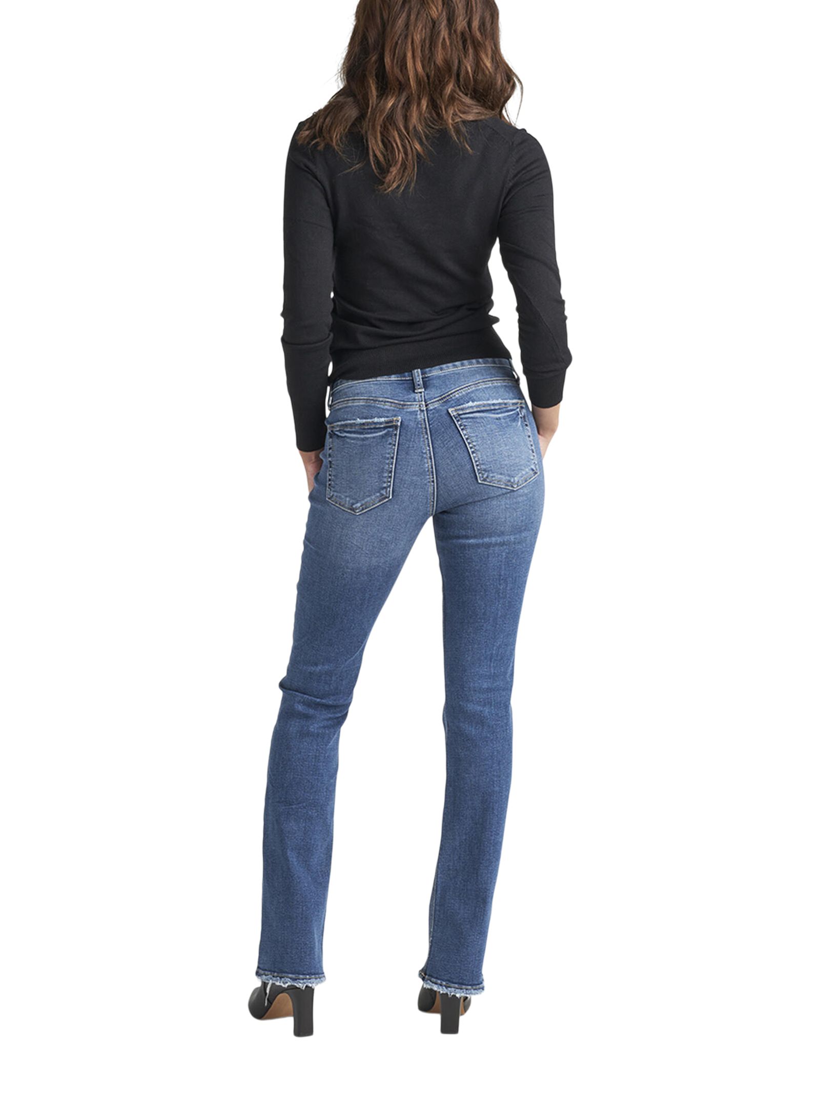 Jean semi-évasé étroit et à taille mi-basse, Suki, Silver Jeans